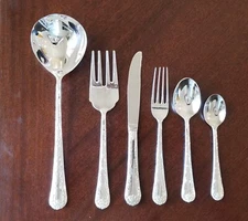 WM. Rogers & Son Enchanted Rose Silverplate Flatware Choice Combined Shipping