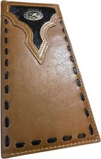 Western Stakes Leather Long Wallet Cowhair Horseshoe Lone Star Cowhide Stitched