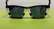 Image of TORY BURCH TY7169U 189580 Navy Ivory Stripes Solid Navy 52 mm Women's Sunglasses