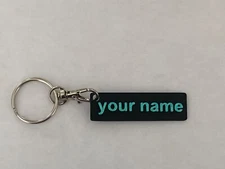 Dual Color Custom Name 3D printed Keychain, Made in USA