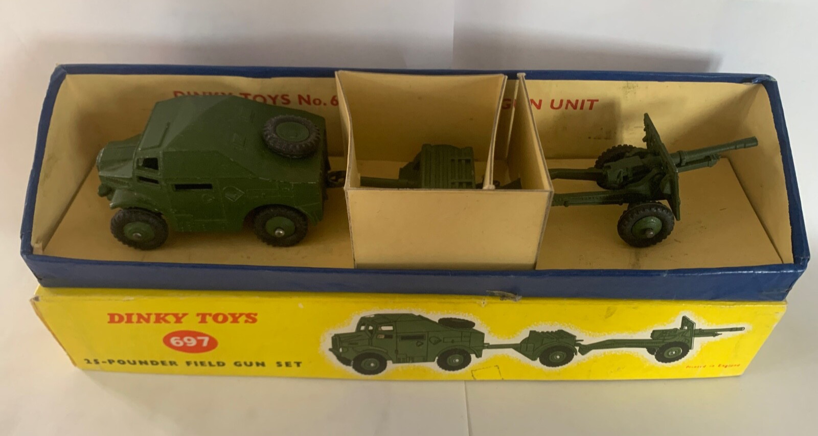 Dinky toys anglais 697 25 pounder field gun set - Collection