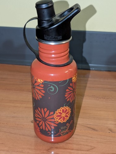 LLBean stainless steel 18 Oz Canteen NWOT Scroll Flower Print Klean Canteen - Picture 3 of 6
