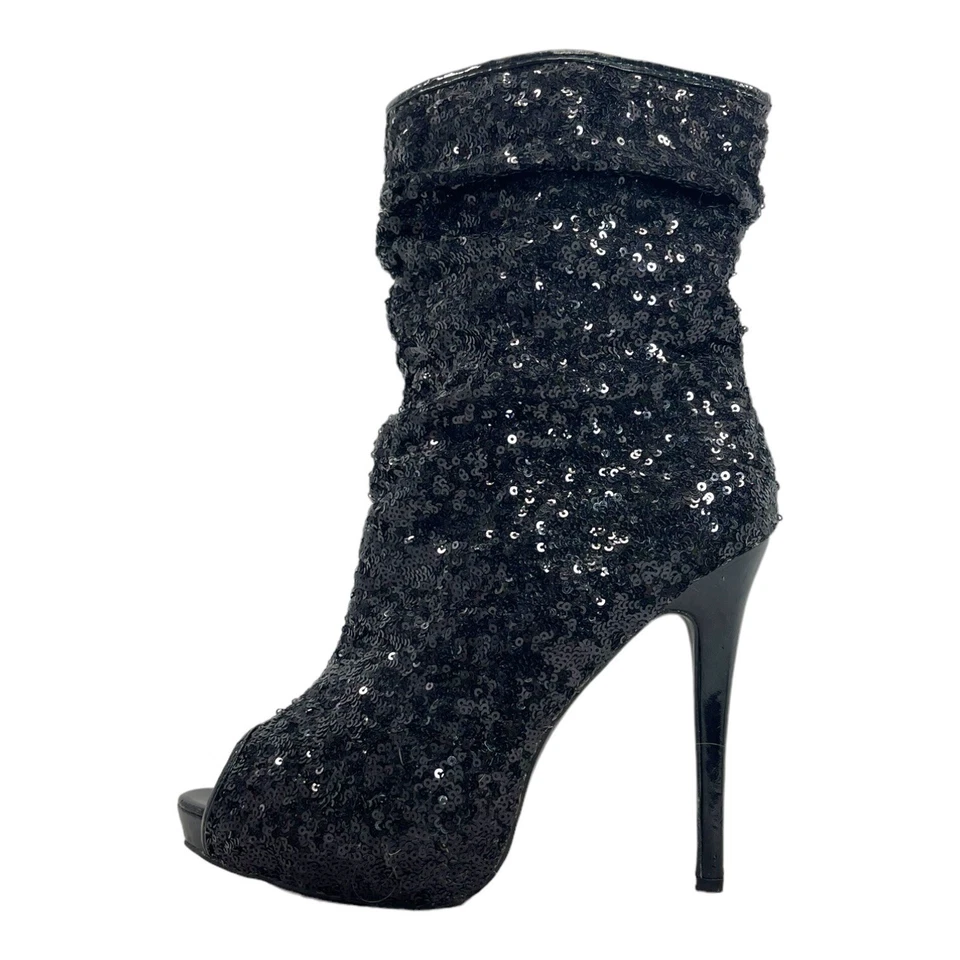 Botines con plataforma de lentejuelas holgadas BOSTON APROPIADOS para mujer 9 punta abierta Stiletto Foto 4 de 4