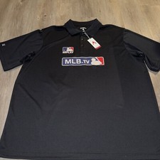 MLB TV REPLAY Black Antigua Polo Baseball Shirt Size XXL 2XL black New With Tags