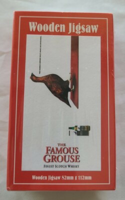 The Famouse Grouse Scotch Whisky kleines Sammlerstück Holzpuzzle Neu in OVP 82x112 mm