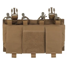 WST Tactical Quadruple 5.56 Mag Pouch Set Buckle Front Flap Panel Military Gear