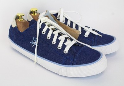 Harmont & Blaine Men's Sneakers EU44 Blue Denim-Like Low Embroidered Shoes