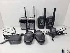 Walkie Talkie Lot Of 6 w/2 Plugs SCobra, Midland & Audiovox AS IS!! PARTS ONLY!!