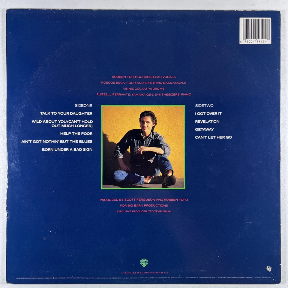 Robben Ford “Talk To Your Daughter” LP/Warner Bros. 1-25647 (NM) 1988 Foto 2 de 4