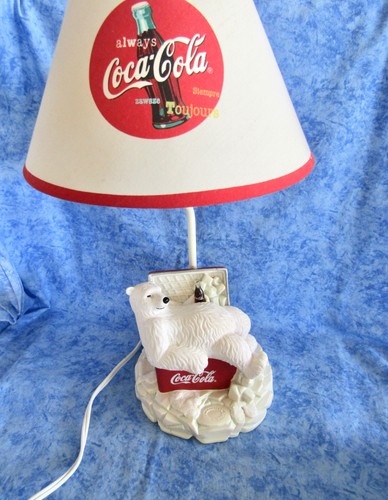 Coca-Cola Lamp with Polar Bear Sitting In Cooler - Pristine!