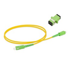 SC/APC To SC/APC Single Mode Fiber Optic Patch Cable Simplex LSZH 3ft Yellow