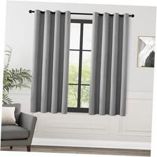 100 Blackout Solid Curtains 63 Inches Long 2 52"W x 63"L Pack of 2 Grey