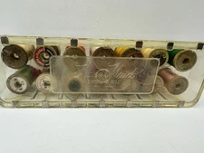 VTG Celluloid Tidee Maid Thread Box Wooden Spools Cotton Silk Brainerd Belding