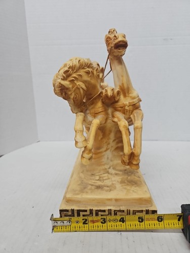A Santini Large Italy Medieval Times ROMAN GLADIATOR Chariot Horses Sculpture - Picture 3 of 12