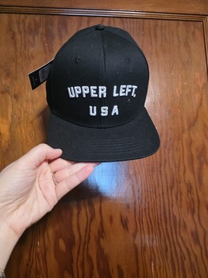Upper Left USA Snapback Cap Black OS Adjustable Embroidered Classics Yupoong