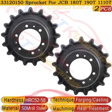 2PCS 33120150 Drive Sprocket For JCB 180T 190T 1110T 6 Holes 17 Teeth Heavy Duty