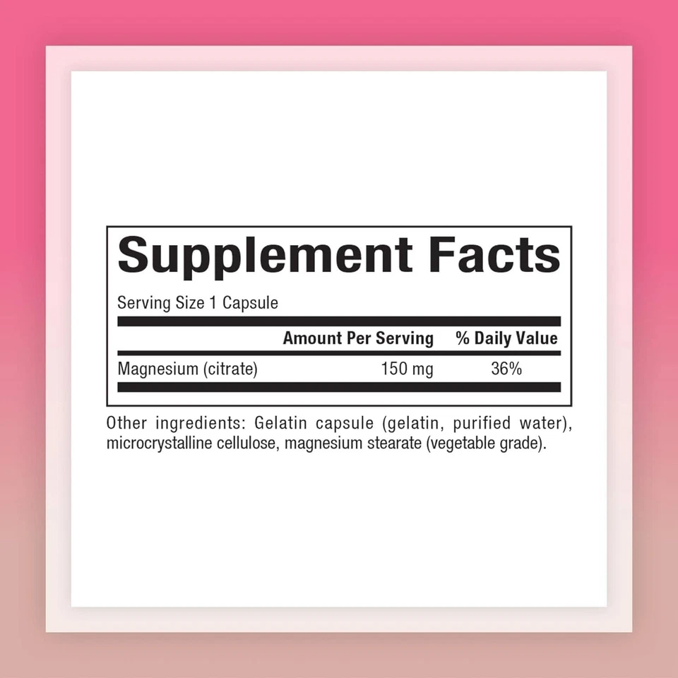 Factores Naturales, Citrato de Magnesio 150 mg, Músculo y 180 Unidades (Pack de 1) Foto 2 de 4
