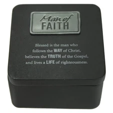 Abbey & CA Gift Man Of Faith Keepsake Box W/ Magnetic Cover