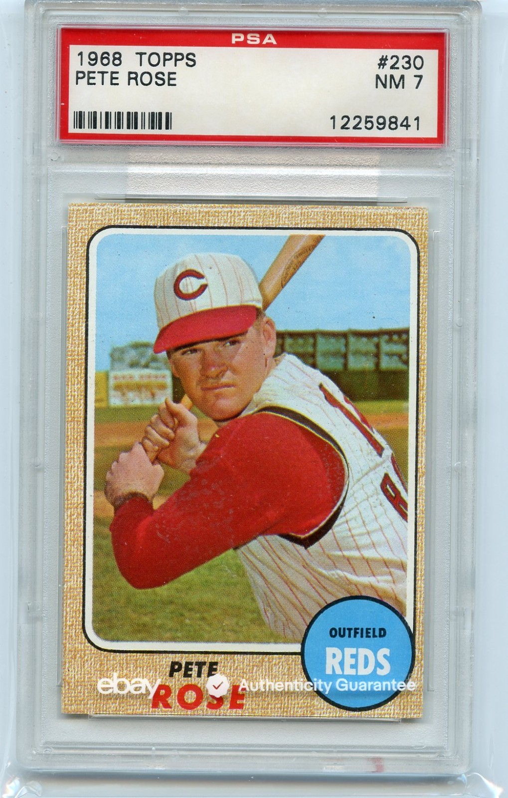 1968 Topps Baseball Pete Rose #230 Cincinnati Reds PSA 7 NM