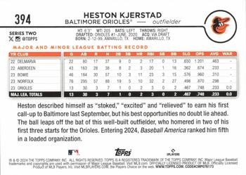 2024 Topps #394 Heston Kjerstad Royal Blue - Picture 2 of 2