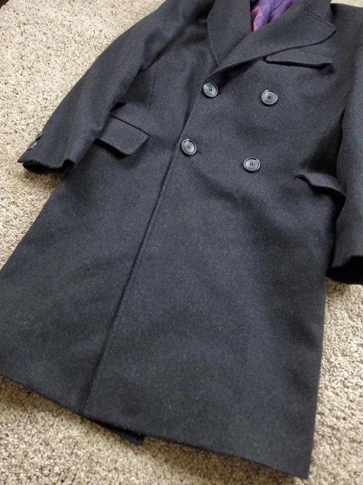 Abrigo Vivienne Westwood Virgin Atlantic Para Hombre 34R Carbón Doble Pecho Lana Foto 2 de 4