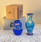 Fenton 100 Yr Anniversary Favrene Vase And Fairy Lite With Boxes