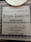Bitcoin Guardian Commemorative 1 oz .999 Silver Proof Round Capsuled Coin W/ COA