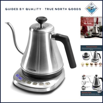 Electric Gooseneck Kettle with 5 Temperature Presets and Quick Heating Function