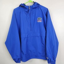 Champion Mens Florida Gators 1/2 Zip Hooded Windbreaker Pullover Jacket Small