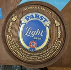 Vintage 1976 Pabst Blue Ribbon Light Beer Barrel Sign Plastic 16” Diameter EUC