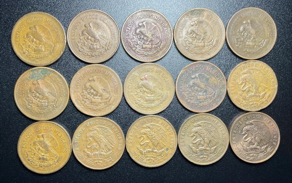 Nice Starter Collection of 1943-1967 Mexico 20 Centavos Coins - Lot Of 15 Coins - Image 2 of 2