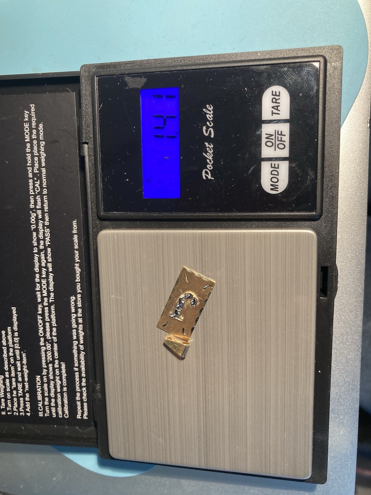 14k Solid Yellow Gold Rectangle Pendant Letter “J… - image 7