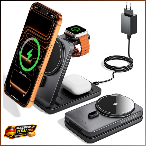 Ladestation 3-In-1 Magsafe FüR Apple Watch Iphone Airpods Schreibtisch ZubehöR-image