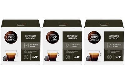 3 BOXES NESCAFE Dolce Gusto ESPRESSO INTENSO 48 Coffee Capsules Exp 5/2027