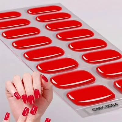 16 Streifen halbgehärtet Gel Nagelsticker Gellack ohne UV Lampe Weihnachten (CMK004)