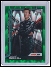 2025 Topps Chrome F1 #7 George Russell Green Ray Wave Refractor #/99