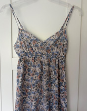 H&M Womens pink & blue floral patterned long Maxi Dress, Size 8 / EU 36