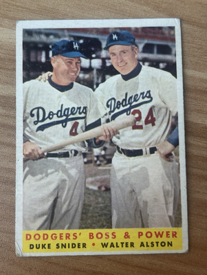 #ad Topps 1958 Duke Snider Walter Alston Los Angeles Dodgers #314 MLB Vintage $6.99