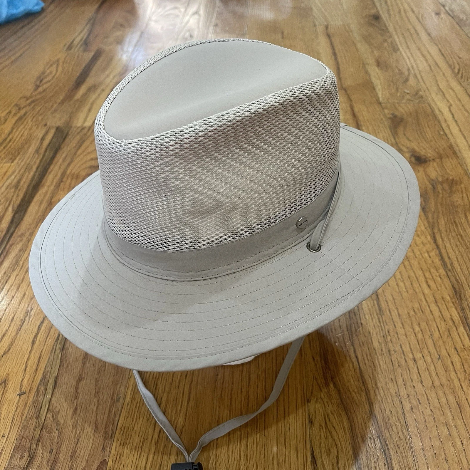 STETSON No Fly Zone UPF 50 Fishing Insect REPELLANT Vented Mesh Sun Hat EUC!