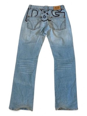 Vintage Dolce & Gabbana D&G Jeans W30 L34 blau Straight Fit Logo Y2K Denim 2000s
