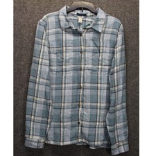 L.L. Bean Women's Large 1912 Field Flannel Shirt Foggy Blue NEW