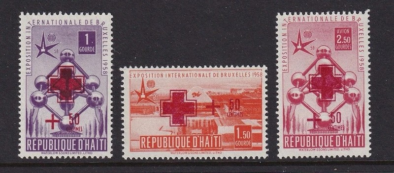 Haiti 1958 #B2-3, CB9 MLH Red Cross Overprint