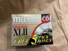 Maxell High Bias XLII 90 Audio Cassette Tape Pack of 5