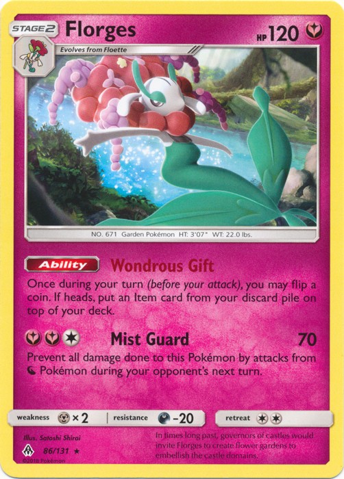 Florges - 86/131 - Rare (Near Mint) Forbidden Light - Fairy Pokémon