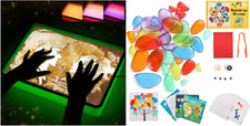 Kids Sand Painting Light Box 36 Rainbow Pebbles - Sensory Art Table