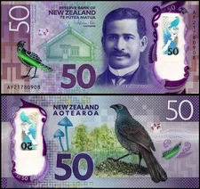 New Zealand 50 Dollars, 2021, P-194a.3, UNC Polymer