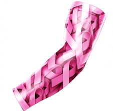 Pink Cancer Ribbon Awareness Compression Sports Baseball Football Arm Sleeve