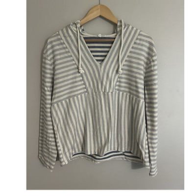 Threads 4 Thought White Blue Striped Organic Cotton Pullover Hoodie Size M
