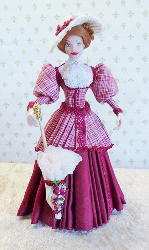 Dollhouse  Miniature  Doll   1:12  OOAK   "Gibson Girl"   by Ruthellen