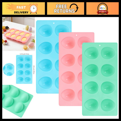 8-Cavity Easter Silicone Egg Molds - DIY Baking Supplies for Cake, Chocolate, Je